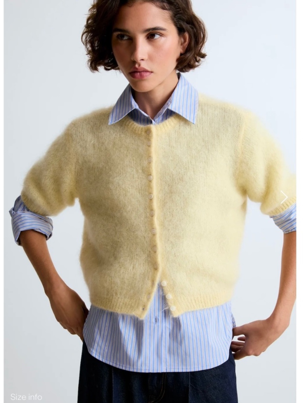 Selmana Mohair Sweater Cardigan by Surprise-Paris, NWT, Yellow, M
